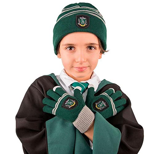 Image of Cinereplicas Harry Potter - Beanie and Gloves Set - Kids - Gryffindor /Slytherin /Ravenclaw /Hufflepuff - Offcially licensed