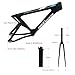 HWEVDHJ Fixed Gear Bike Frameset 700C 49/51/54/57cm Carbon Fiber Track Bicycle Frames Windbreaker Frame with Fork F9x100mm R9x120mm QR BSA 68mm(Black White,57cm)