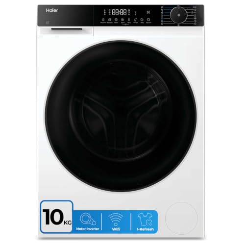 Haier X 5 HWD100 BP16357US Lavadora Secadora, Capacidad 10KG+6KG, Motor Inverter, WIFI, Tecnología Antibacterias, Refresh, Inicio diferido, DetectorKG, 60CM Ancho, 1600 RPM, 16 programas, Blanco