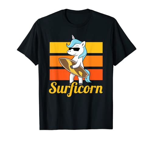 Surfing Unicornio Surfer Surficorn Surf Surfers Surfboarding Camiseta