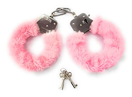 JASINCESS Toy Handcuffs Plush Toy Handcuffs for Kids Fluffy Handcuff Handcuffs Stage Costume Props Halloween Cosplay Props (Pink)