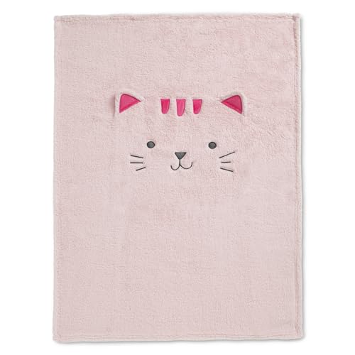 Image of Delta Children Sherpa Throw Blanket for Kids, Pink Cat