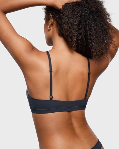 Image of INLYRIC Women's Inbarely Triangle Bralette Plunge Unlined Seamless Bra No Underwire Sexy Comfortable Everyday