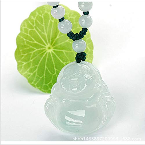 Collier Pendentif Bouddha En Jade Vert De Birmanie - 24 Pouces, Avec Consécration, Neuf