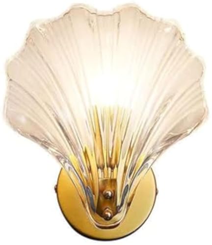 Apliques de Pared Lámpara de Cristal de Pared en Forma de Concha de cáscara y lámpara de Apliques de la Pared de la Basura de la Basura de Todo