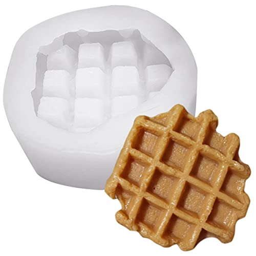 Onnpnn Waffle Silicone Mold, Simulated Waffle Candle Molds, Waffle-Shape Soap Moulds, French Waffles Bread Design Snack Mold, Artificial Food Cookie For Aromas Chocolate Candy Dessert Clay Resins #TOP2