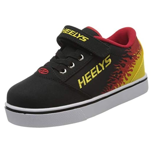 Heelys boys Gr8 Pro X2 20 Wheeled Heel Shoe, Black/Flame, 3 Big Kid US