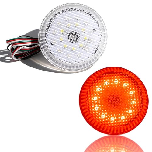 HAHLOMEI LED Rear Bumper Reflector Fog Tail Brake Light, Clear