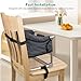 Booster Seat for Dining Table: Portable Toddler Booster Chair with Safety Buckle and Height Adjustable, Foldable Baby Feeding Chair, Kids High Chair Booster Seat for Kitchen Home Travel - Black