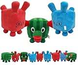 POP DUCK 3PCS TiBalon Cats Collection Plush Figures, Cute Cat Plush, Game Cat Watermelon Plush Cute Cartoon Soft Stuffed Cat Watermelon Figure, Green&red&blue