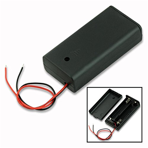 2X 2-AA Slots Battery Spring Clip 3V Holder Case Plastic with On/Off Switch Lid