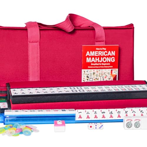 American Mahjong Set with 166 tiles, 4 racks and accessories