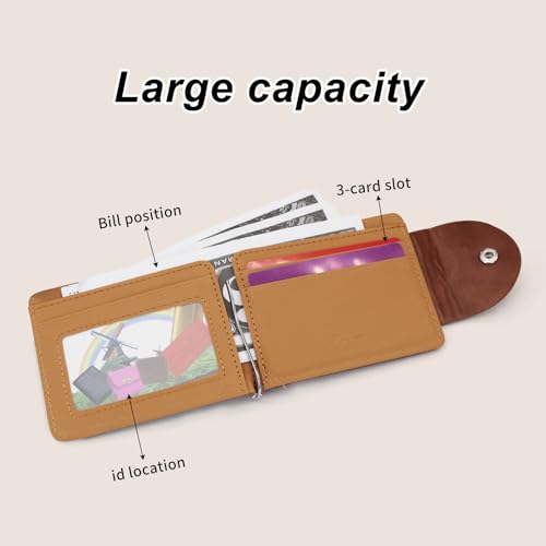 Slim Wallet for Men, Stylish Buckle Men’s Wallets with ID Window and Rear Card Slot, Front Pocket Wallets for Men for Credit Cards, ID Cards, and Cash (Black)4