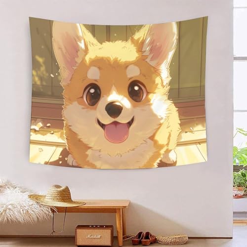 Tapisserie corgi KAYZTGSDA 150x200 cm, decoration suspendre de chambre