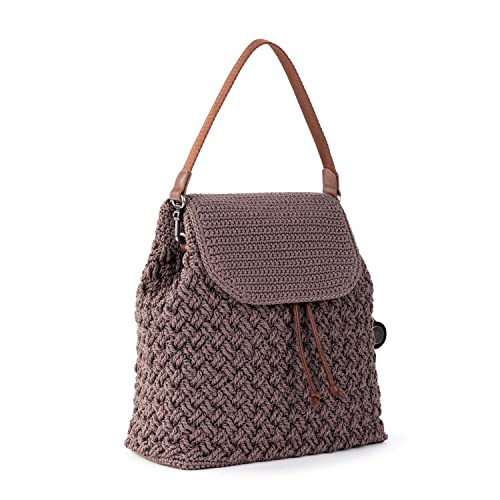 The Sak Sayulita Backpack In Crochet, Adjustable, Removable Straps, Convertible Design, Mushroom #TOP1