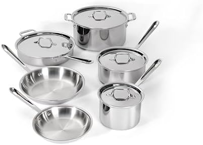 All-Clad D3® Stainless Steel 10 Piece Cookware Set- Made in USA- ...