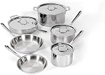 All-Clad D3® Stainless Steel 10 Piece Cookware Set, Includes Frying Pans, Saucepan, Sautépan, Stockpot - Professional Grade -Oven Safe & Induction Compatible