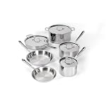 All-Clad D3® Stainless Steel 10 Piece Cookware Set- Made in USA- Includes Frying Pans, Saucepan, Sautépan, Stockpot - Professional Grade -Oven Safe & Induction Compatible