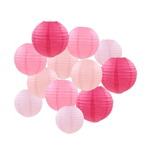 FANSU Colorées Lanterne Papier, 12 PCS Lanterne en Papier à Suspendues Coloré, Rond Lampion Papier pour Mariages, Anniversaires, Jardin,Fêtes et...