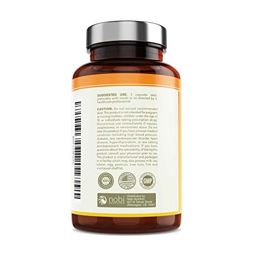 Nobi Nutrition Turmeric Curcumin with Bioperine and 95% Curcuminoids - Back Pain Relief, Joint Support and Anti Inflammatory - Tasteless Black Pepper for Quick Absorption - 90 Vegan Capsules - Thumbnail 4
