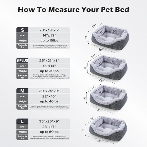 Image of INVENHO Dog Bed Medium Size, Orthopedic Warming Soft Calming Sleeping Durable with Anti-Slip Bottom