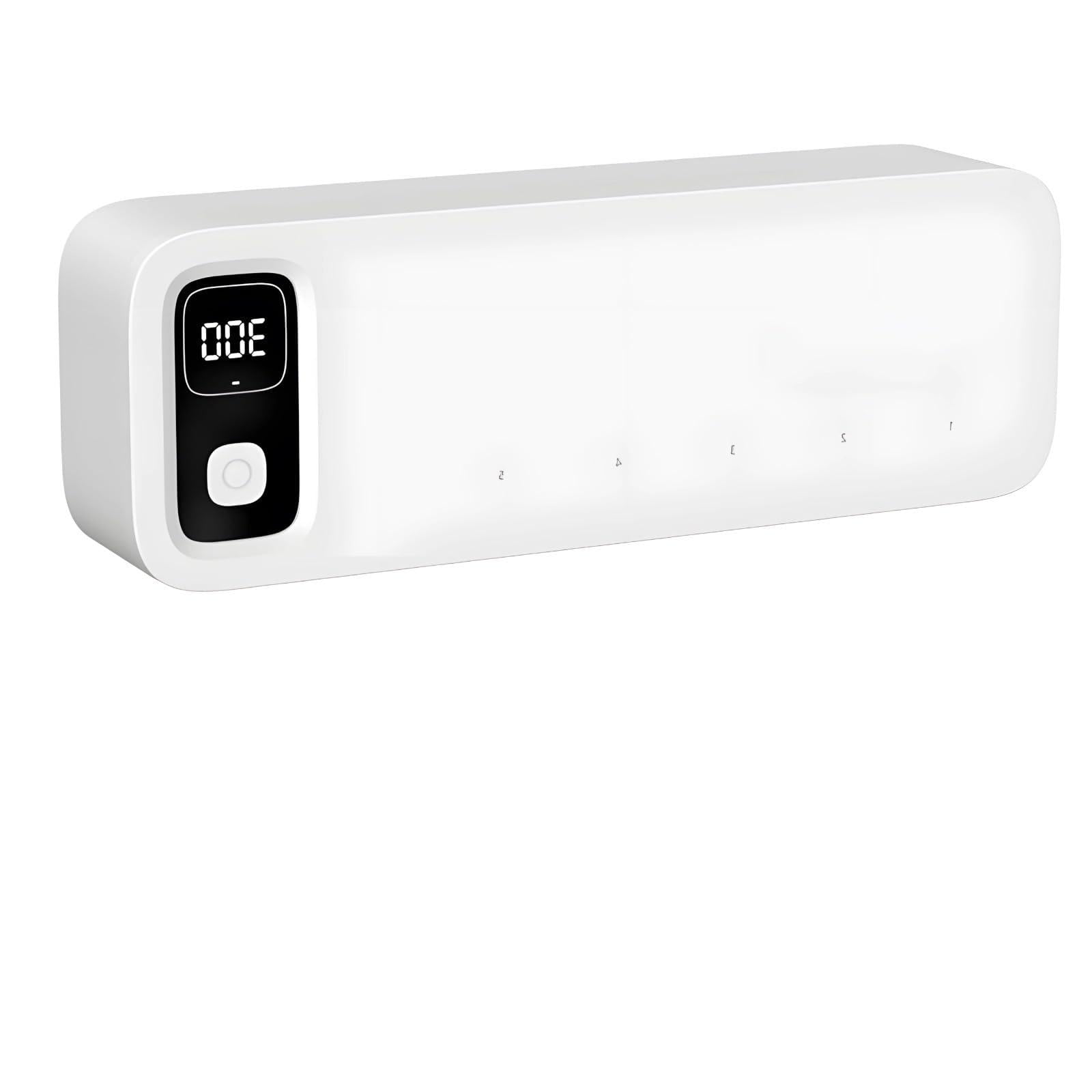 Sunshine-C - Esterilizador de cepillo de dientes de pared, soporte de 5 ranuras con batería de 2000 mAh, ciclo de desinfección de 200 segundos, pantalla digital para baño
