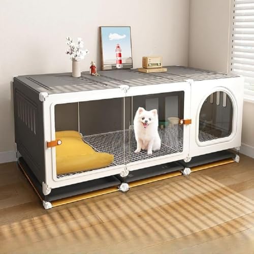 Xiraivke 犬 ケージ 小型犬用ゲージ ペットケージ 小動物 掃除しやすい 組み立てが簡単丈夫 頑丈 安定感高い オシャレ 犬 ペット 小中大型犬用 屋根付き 室内