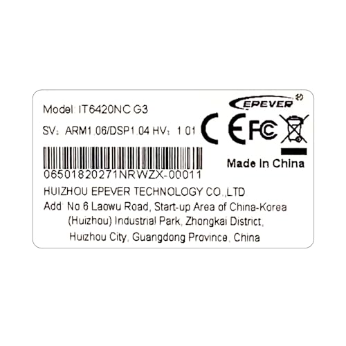 EPEVER® IT-NC G3 Serie MPPT-Laderegler – 60A, 200V, 12/24/36/48VDC auto work (IT6420NC G3)