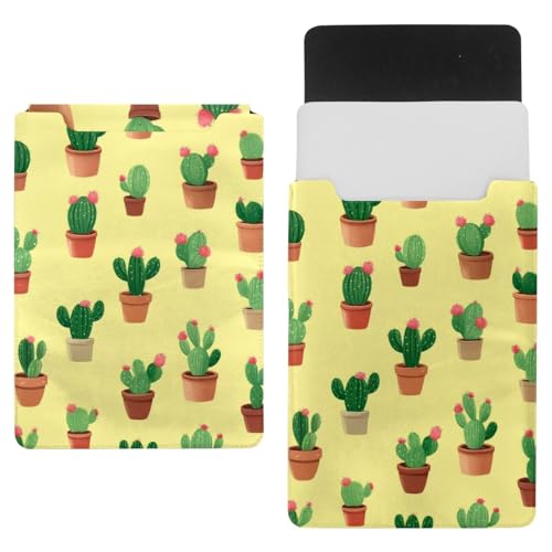 Housse pour ordinateur portable cactus jaune 14 pouces 35x25 cm doublée