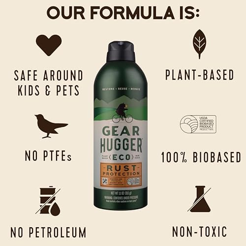 Gear Hugger Rust Protection (11 oz, Pack of 2), Rust Remover & Rust Prevention Spray - Eco-Friendly Anti Rust Spray, No Petroleum, No PTFE, Plant Based — view 3