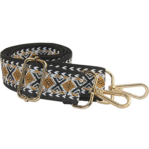 Image of Duwi Wide Handbag&Purse Strap Jacquard Woven Guitar Style Multicolor Replacement Strap Canvas Adjustable Crossbody Bag Strap