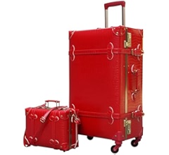 アンティーク行李 Urecity Vintage Luggage Set, Retro Suitcase Trunk with