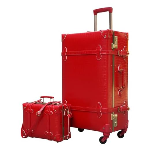 Retro Luggage Set with Wheels