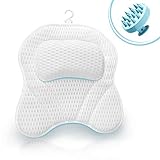 🛀【PRAKTISCH UND VERRUTSCHT NICHT】Unser Badekissen verfügt über die neue 4D Air Mesh Technologie, ein besonders atmungsaktives und weiches Material mit perfekter Ergonomie, um Schmerzen im Nacken zu vermeiden und Komfort in der Badewanne zu bieten. Die 6 starken Saugnäpfe wurden sorgfältig entwickelt, um an jeder Art und Form von Badewanne zu halten und Ihnen angenehme Erholung zu bieten.