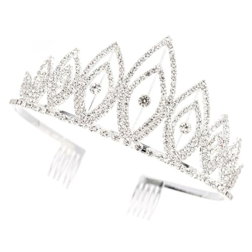 Peine con pedrería para novia en color plata de metal para cabello