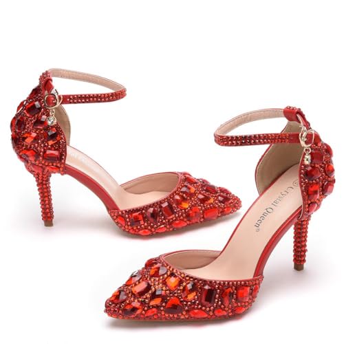 Royal Blue Rhinestone Sandals Thin High Heels Pointed Toe Sandals Blue Crystal Heels Shoes Fashion High Heel Shoes3