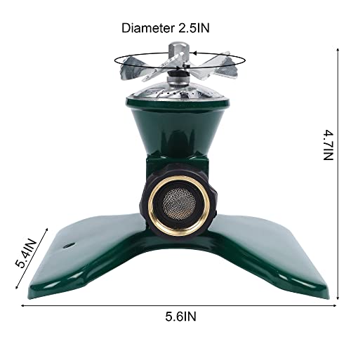 Biswing 3 Pack Lawn Sprinkler, Heavy Duty Metal Square Garden Sprinkler, 360 Degree Large Area Irrigation, Connectable Rotating Automatic Water Sprinklers For Yard Lawn Garden Watering #TOP3