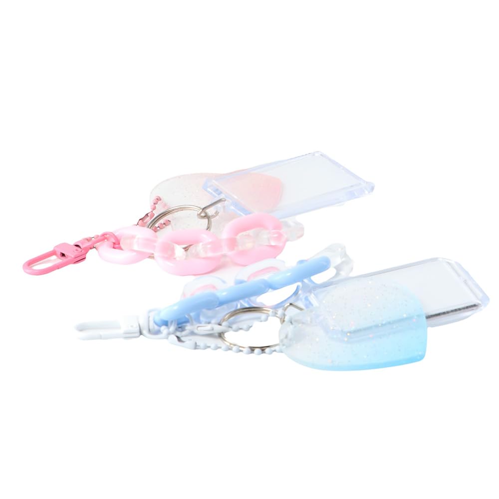 Vctitil 2PCS Photocard Holder Keyring Cute ID Holder,Transparent Keychain Picture Frame Cute Card Protector for Women Girl Backpack Decoration