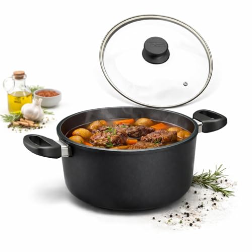 Premium Hoffmann Stoniq 9.5", 5qt Mineral Non-Toxic Coating Saucepan with Lid, Hand-Cast Made in Germany, PFAS-Free IQ-SHIELD Nonstick Coating, Induction Compatible Casserole Pot, Heavy Cast Aluminum - image 4