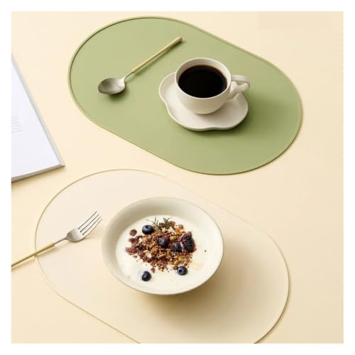 Set de table en silicone beige réutilisable et imperméable lavable - 5