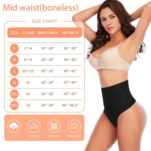Image of Werena Tummy Control Thong Shapewear for Women Seamless Shaping Novelty Thong Panties Body Shaper Underwear