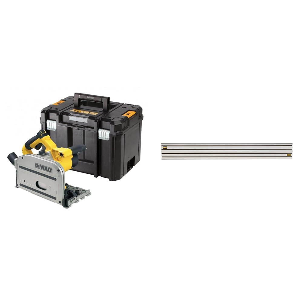 Dewalt Pilarka, Czarny/Żółty, 165 mm & Dewalt DWS5022-XJ Szyna Prowadząca, Srebrny, 1.5 m
