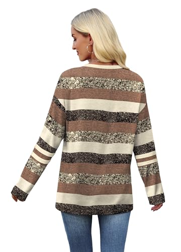 Image of Sampeel Long Sleeve Shirts for Women Color Block Casual Tops Fall Outfits 2026 Basic Tees Trendy Spring Clothes