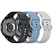 [3 Pack] Straps Compatible for Samsung Galaxy Watch 8 40mm 44mm/Galaxy Watch 8 Classic 46mm Bands, Soft Silicone Sport Replacement Straps Wristband for Women Men (Black+Light Gray+Official Blue)
