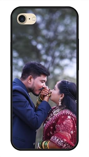 Image of NDCOM for Customised iPhone 7 /8 / SE 2020 / SE 2022 Back Cover | Slim Back Cover iPhone 7 & 8 | iPhone SE Case DIY Personalised Photo Design | Customized Gift Custom Text Name Printed Metal Case