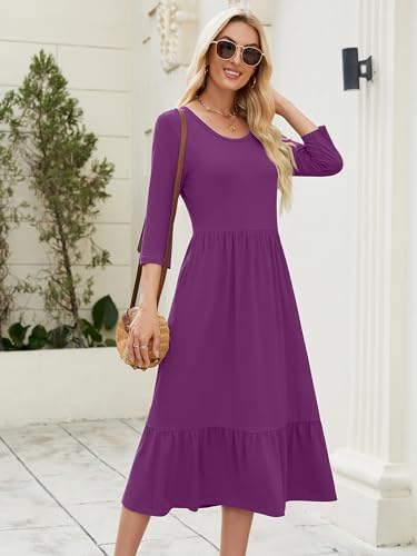 Image of Heymoments Women's Summer Short Sleeve Dresses Casual T-Shirt Flowy Tunic Ladies Beach Sundress