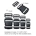 EesTeck 2 Set 1.5 Inch Flat Dual Adjustable Plastic Quick Side Release Plastic Buckles and Tri-glide Slides for Luggage Straps Pet Collar Backpack Repairing (Black, Fit For 1.5”/38mm Webbing Straps)