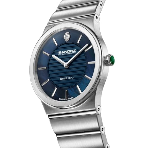 Image of Sandoz Tresor Premium Swiss Made Quartz Blue MOP Dial Watch for Women - SZWLG0000601