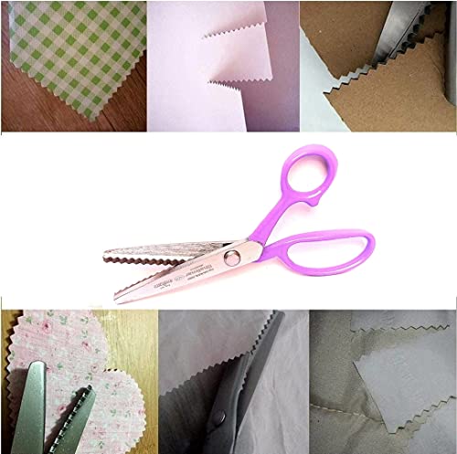 Image of Shalimar Brand 8 inch Inches Professional Zig Zag Scissor for Cloth Fabric Cutting and Tailoring Work, Mild Steel, Ergonomic Grips,Ultra-Sharp, Pinking Shears for Sewing, Craft, Dressmaking, Fabrics Art and Craft (Rubber Coated)