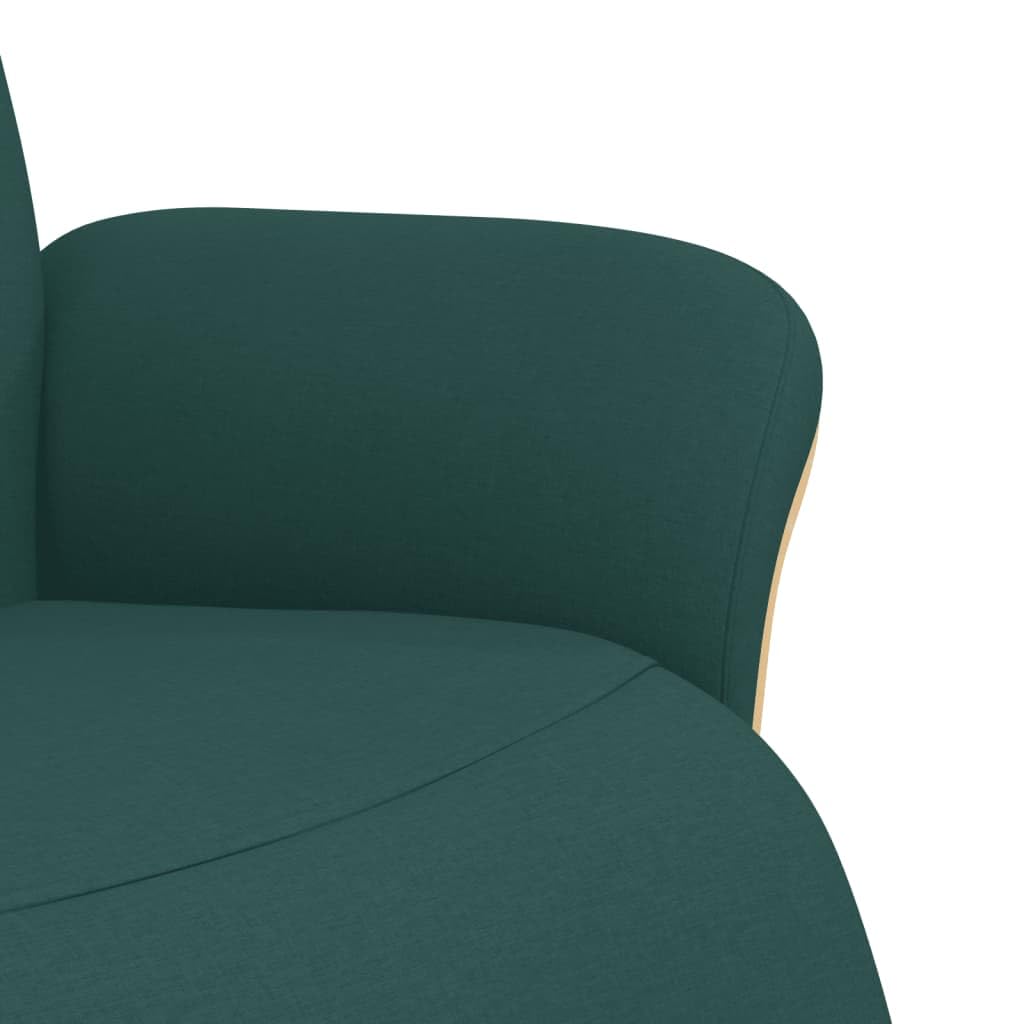 Relaxsessel mit Fußteil Dunkelgrün Stoff Drehbar Lounge Erholsamer Sessel mit Liegefunktion für Wohnzimmer und Büro, Komfortabler Club Sessel mit Armlehnen, Modernes Design